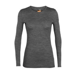 Icebreaker 200 Oasis Long Sleeve Crewe Womens Thermal Top -Trekking Tent Shop Icebreaker 200 Oasis LS Womens Thermal Gritstone Heather