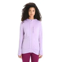 Icebreaker Quantum III Long Sleeve Zip Hooded Womens Jacket -Trekking Tent Shop Icebreaker Quantum III Long Sleeve Hoodie Purple Haze