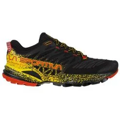 La Sportiva Akasha II Mens Trail Running Shoe - Black/Yellow -Trekking Tent Shop LaSportiva AkashaIIM Black Yellow 04