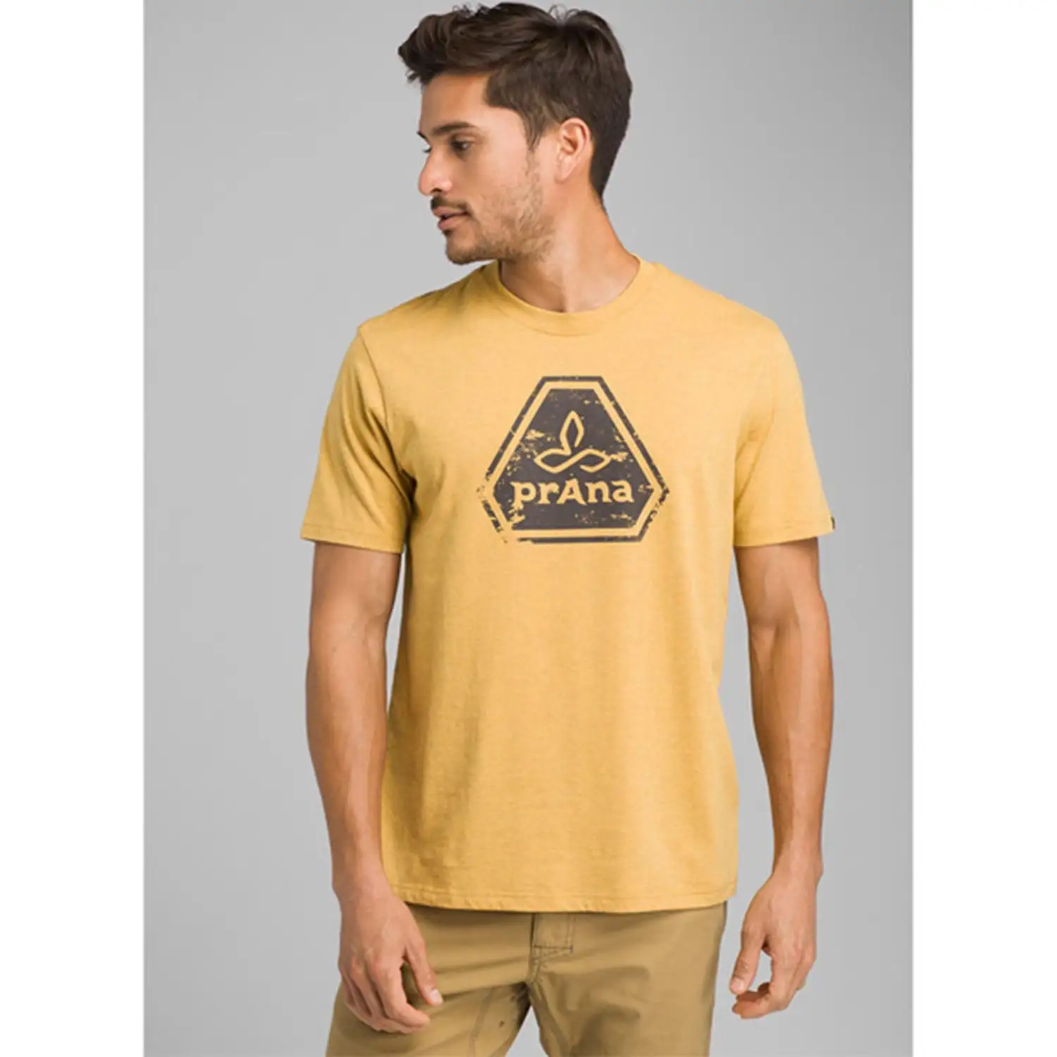 PrAna Icon Mens T-Shirt - Marigold Heather 1 PrAna Icon Mens T-Shirt - Marigold Heather
