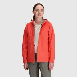 Outdoor Research MicroGravity AscentShell Womens Waterproof Hooded Jacket -Trekking Tent Shop Outdoor Research MicroGravity AscentShell Womens Hooded Jacket Sunset 05