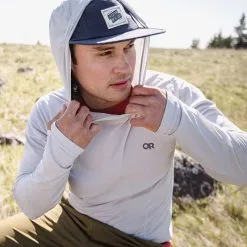 Outdoor Research Echo Mens Long Sleeve Hooded Top -Trekking Tent Shop OutdoorResearch EchoHoodieMens Pebble 02