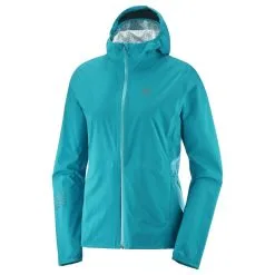 Salomon Lightning Womens Waterproof Jacket -Trekking Tent Shop Salomon LightningJacketWaterproof TileBlue