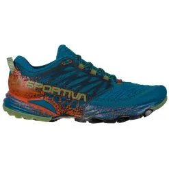 La Sportiva Akasha II Mens Trail Running Shoe - Space Blue/Kale -Trekking Tent Shop kaleshoe3 319059